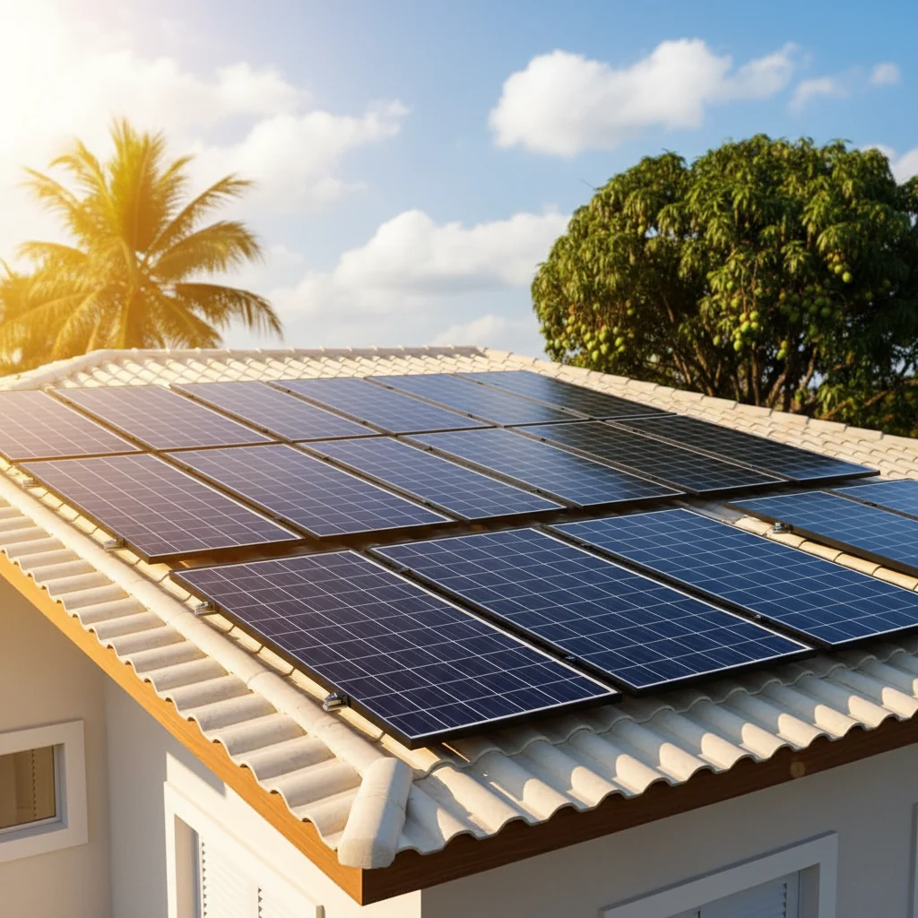 Instalação de energia solar em São Luís — residência com painéis solares no telhado