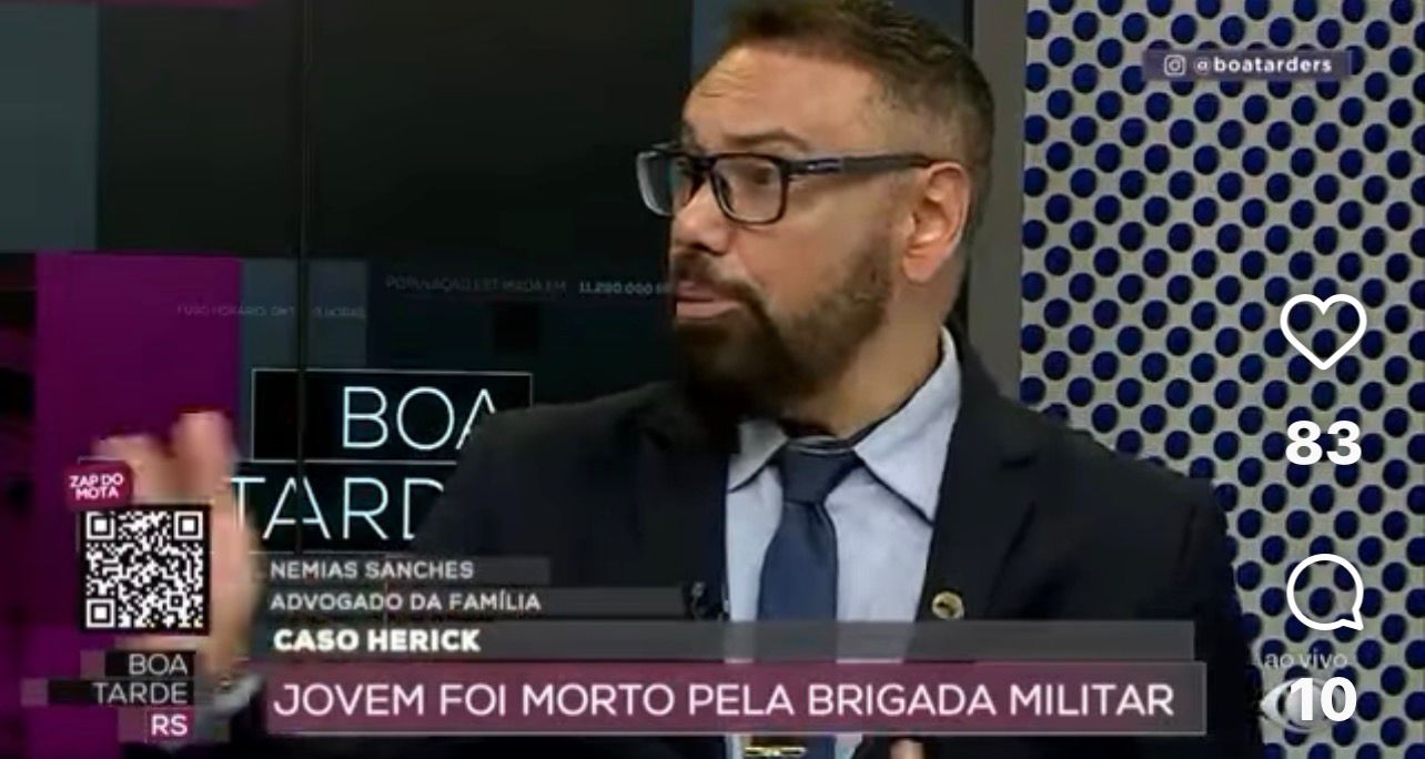 Nemias Sanches entrevistado no programa Boa Tarde RS sobre o Caso Herick